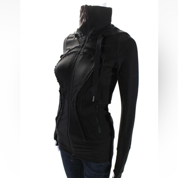 Lululemon soft stretch define hooded ruffle trim jacket 2 - Picture 2 of 13